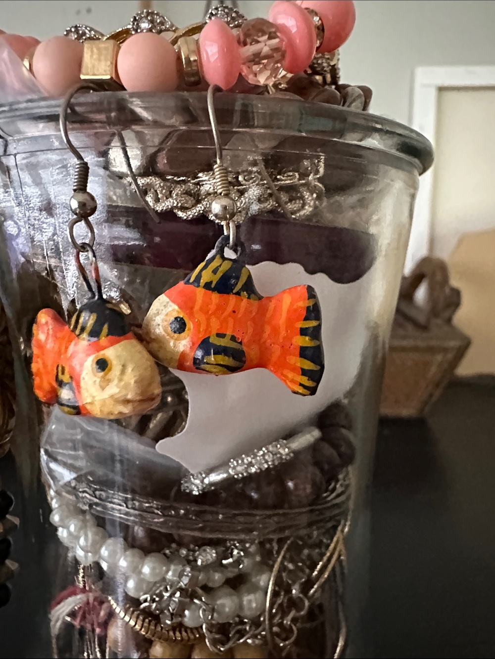 Boho Inspired Mystery Jewelry Jar In shades Of Brown. - Picture 9 of 11
